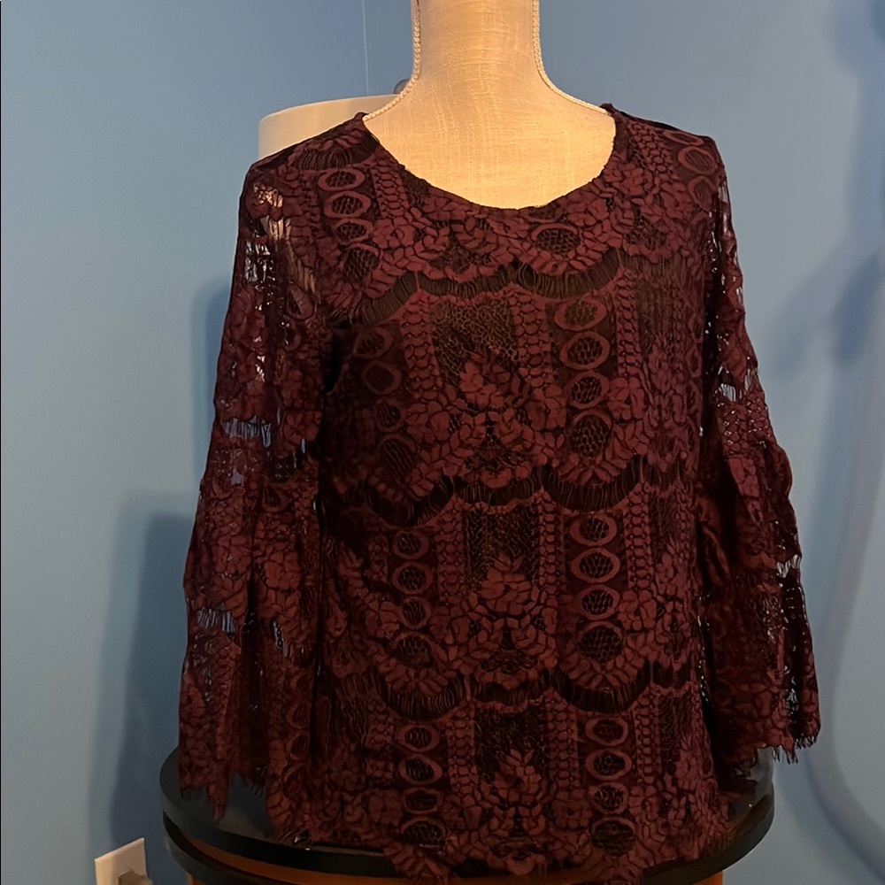🏖️Charter Club Purple 3/4 Sleeve Blouse, Size M